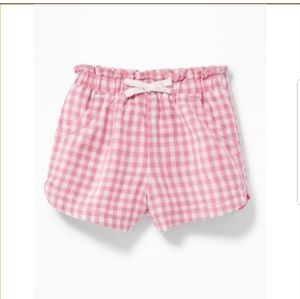 Linen-Blend Elasticized Waist Pink Short For Toddl
